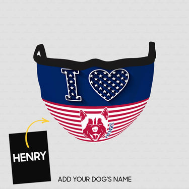 Personalized Dog Gift Idea - I Love Dog In Half Below For Dog Lovers - Cloth Mask